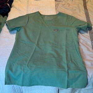 EUC FIGS mint green small Catarina scrub top